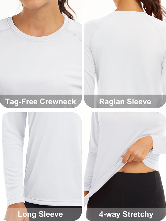 MAGCOMSEN Women's Long Sleeve Shirts UPF 50+ Sun Protection Shirts for Hiking Fishing Workout Rash Guard