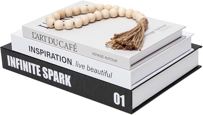 TwoDays Stockholm Style Decorative Books - Fake Faux Books for Chic Trendy Home Decor, Modern Room Decor Aesthetic, Luxury Stacked Storage for Bedroom Apartment Dorm (Set of 3)