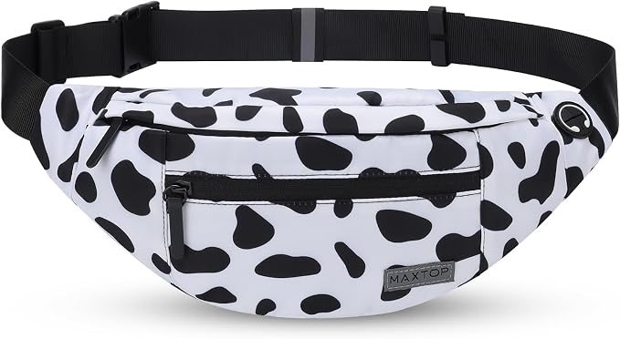 MAXTOP Large Crossbody Fanny Pack with 4-Zipper Pockets,Gifts for Enjoy Sports Festival Workout Traveling Running Casual Hands-Free Wallets Waist Pack Phone Bag Carrying All Phones