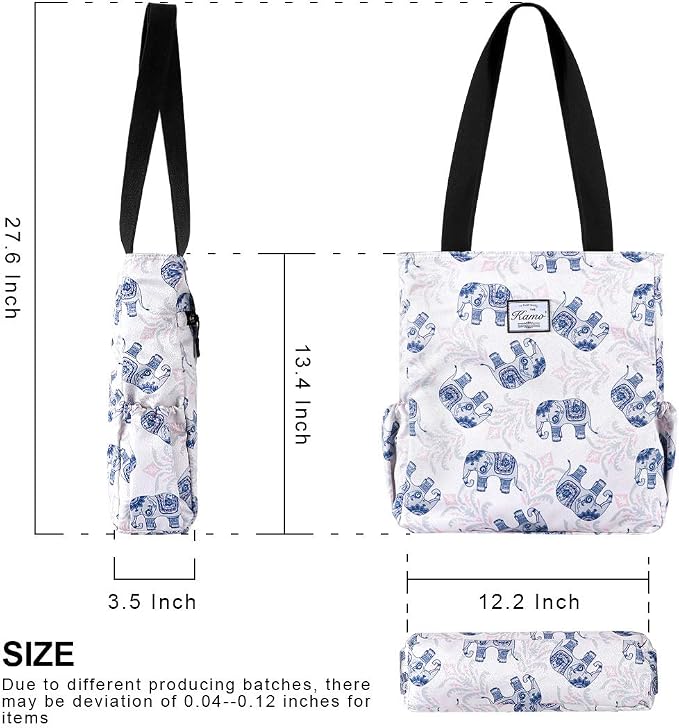 KAMO Floral Tote Bag - Waterproof Lightweight Handbags Travel Shoulder Bag for Hiking Yoga Gym Swimming Travel Beach