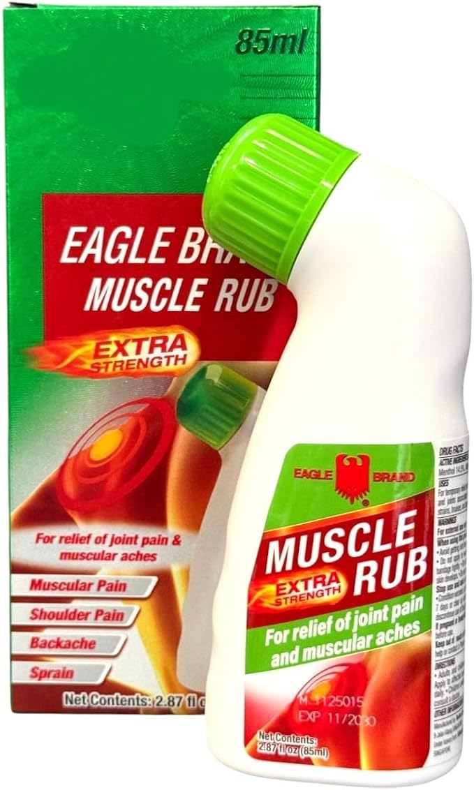 3 Packs - Eagle Essential Muscle Rub Oil - 3 Chai Dau Xoa Bop Hieu Con O - 85mL per Bottle with 3 Bottles per Order - Made in Singapore