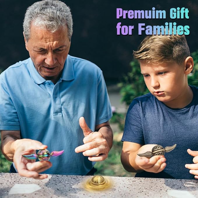 Rainbow Fidget Sphere Spinner Metal for Kids Adults, EDC Desk Toy Wings Finger Hand Spinner Spinning Toys Christmas Birthday Gifts for Boys Girls Stress Relief Anti-Anxiety Novelty Prize