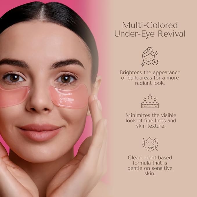 Organic To Green Eye Mask Variety Pack - Multi-Colored Under Eye Gels for Dark Circles and Puffiness - Hyaluronic Acid & Amino Acids - Clean Beauty, Vegan & Cruelty-Free (24 Pairs)