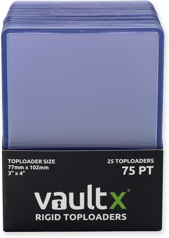 Vault X Toploaders 75pt (25 Pack), 3" x 4" Seamless Clear Rigid Card Holders for Trading Cards TCG