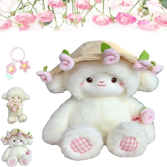 Baby Sheep Bouquet, 11.8IN Rose Baby Sheep Bouqet Plush Toy with Removable Hat Turn into a Bouquet, Hand-Flower Cute Sheeps Stuffed Lamb Plush Toy for Home Bedroom Decor, Holiday Birthday Gifts(#A)