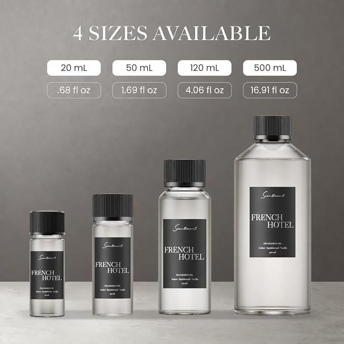 Scentiment French Hotel Diffuser Oil - Premium Hotel Scent with Notes of Clove, Patchouli & Sandalwood Home Scent, Aromatherapy Fragrance Oil Diffuser Refill - 0.68 fl oz (20 mL)