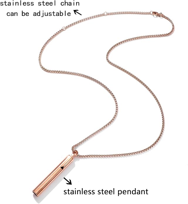Stainless Steel Anxiety Breathing Necklace, Mindful Breathwork Tool for Stress Relief, Meditation Gifts for Women and Men
