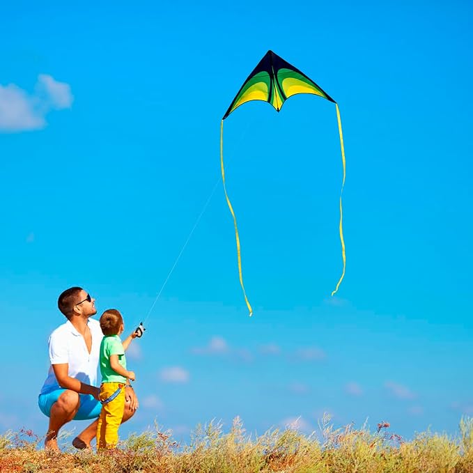 Delta Kite Set for Kids and Adults,Extremely Easy to Launch for Beginners, Perfect for Beaches and Parks,ites for Beach Trip Park Family Outdoor Games and Activities (Speed Triancle - G, 1)