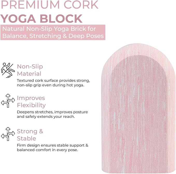 Yoga Block, EVA Foam Yoga Brick with Arc Shape & Non-Slip Grip, Lightweight Portable Yoga Block for Women Men, Ink Painting Design, Yoga Accessories for Poses, Pilates, Meditation, Balance & Stretching