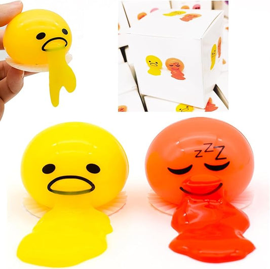 Vomiting Egg Slime Toy - Funny Prank Squeeze Stress Ball Puking Yolk, Novelty Fidget Relief Toy Gag Gift for Kids Adults, Christmas Stocking Stuffers & Birthday Parties