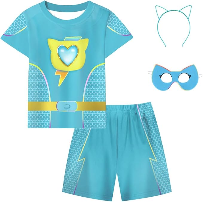 ACoiay Kids Kitties Daily Outfit with Mask and Headband for 2-8 Years
