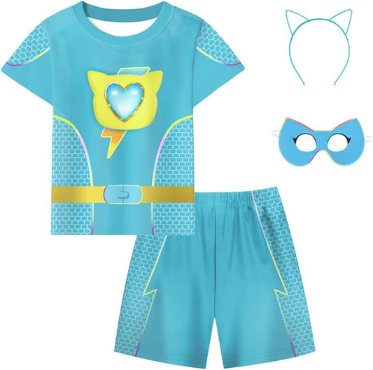 ACoiay Kids Kitties Daily Outfit with Mask and Headband for 2-8 Years