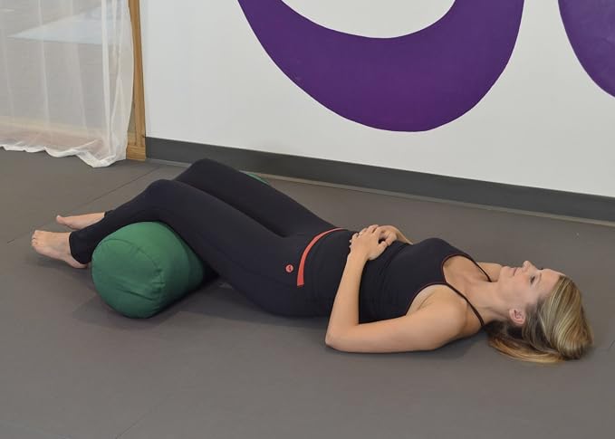 YogaAccessories Supportive Round Cotton Yoga Bolster