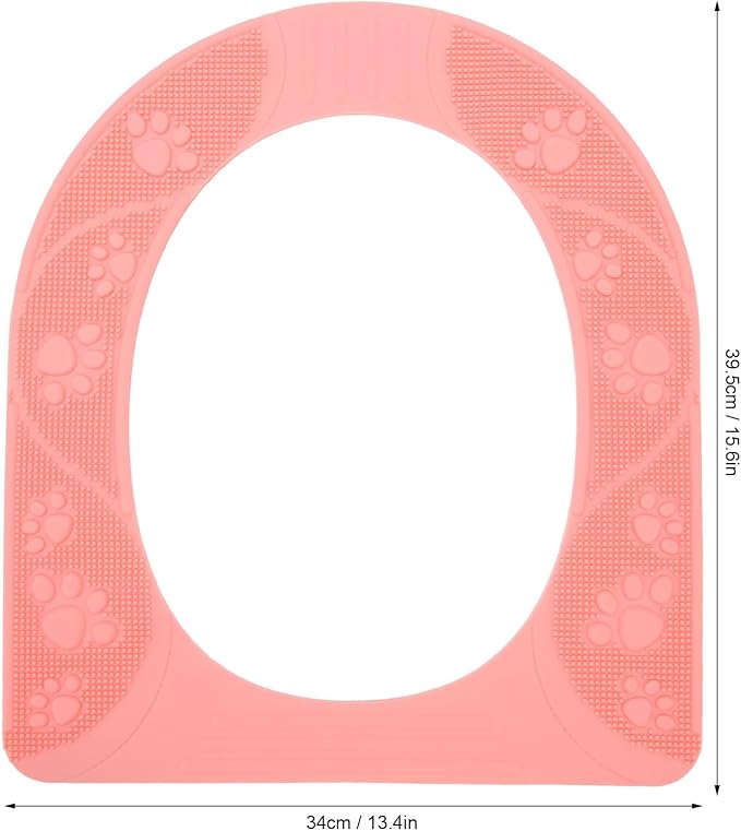 Duokon Toilet Seat Cover Reusable Silicone Non Slip Pad Foldable 39.5 X 34cm Portable Potty Cover for Toddler Training Travel Camping Home Bathroom Chairs (Pink)