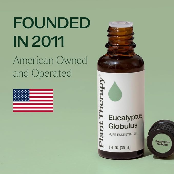 Plant Therapy Eucalyptus Globulus Essential Oil, 30 mL (1 oz), for Diffuser, Skin, Hair, Aromatherapy DIYs, and Clear Breathing, 100% Pure and Undiluted Essential Oil