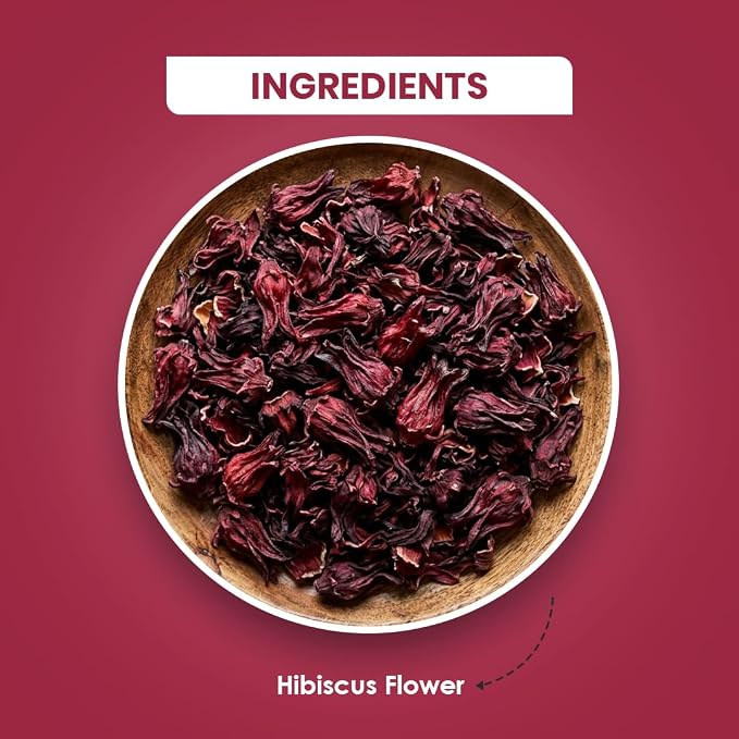BLUE TEA - Hibiscus Tea - 1.76 Oz (80+ Cups) Loose | SKIN GLOW ENHANCING TEA | Herbal Tea - Flower Based - Non-Bitter - Caffeine Free - Tangy Flavour - Vitamin-C Rich | Pet Jar Pack