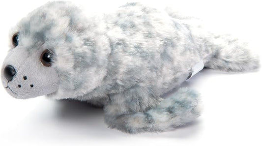 The Petting Zoo Harbor Seal Gray Stuffed Animal Plushie, Gifts for Kids, Scoopz Sealife Animals, Seal Plush Toy, 10 inches