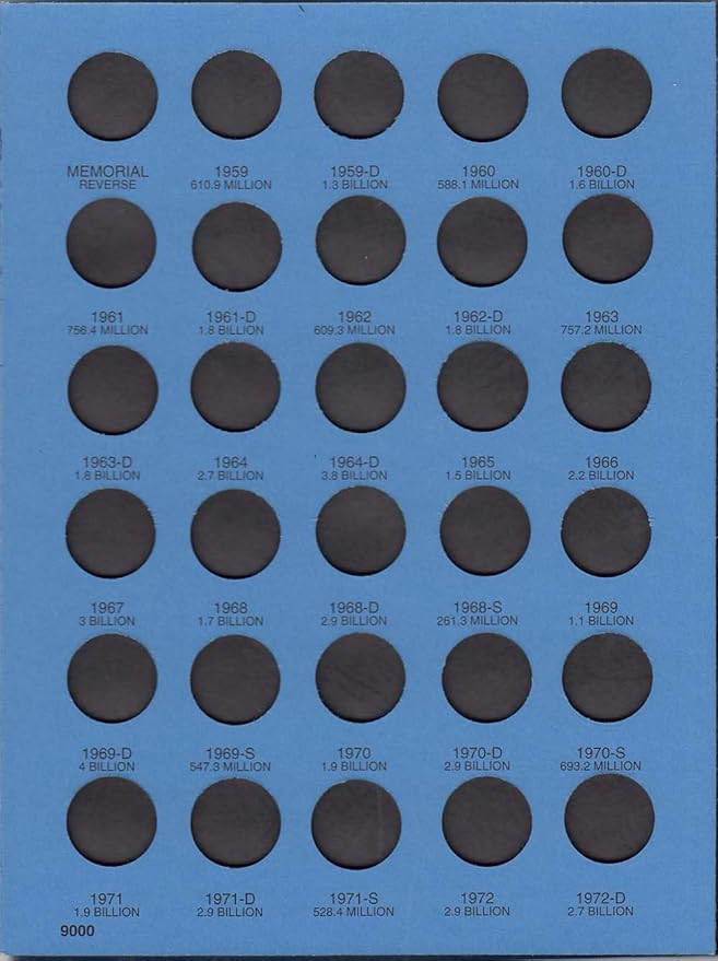 Whitman US Lincoln Memorial Cent Coin Folder Volume 1 1959 - 1998 #9000