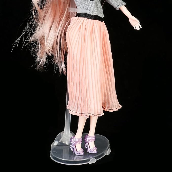 QINGZHE 22Pcs Adjustable Doll Stands, Plastic Doll Display Holders, Clear Action Figure Stand, Toy Dolls Accessories, Transparent Display Stand Support for 11 to 13 Inch Tall Dolls