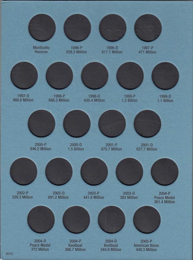 Whitman U.S. Jefferson Nickel Coin Folder 1996 - 2015 #9035