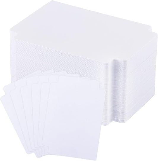 50 Pcs Trading Card Dividers Plastic Card Dividers, Frosted Separator with Tabs Standard Vertical Compatible with Games Sports TCG, 2.7 x 3.8 Inches (White)