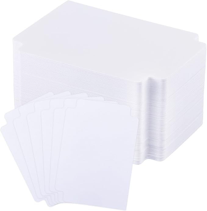 100 Pcs Trading Card Dividers Plastic Card Dividers, Frosted Separator with Tabs Standard Vertical Compatible with Games Sports TCG, 2.7 x 3.8 Inches (White)