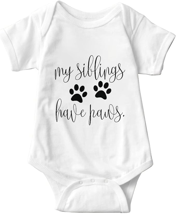listery My Siblings Have Funny Paws Bodysuit Have Paws Baby Bodysuit Baby Paws Romper Dog Baby Bodysuit