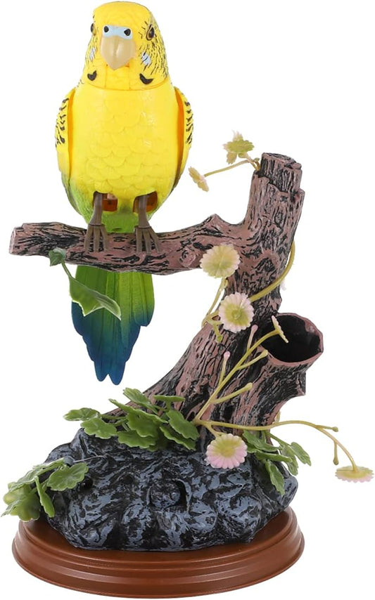NUOBESTY Plush Repeat What You Say Parrot Toy Electric Talking Parrot Sound Recording Voice Repeating Toy Funny Electronic Pets Kids Adults Interactive, Yellow Outdoor