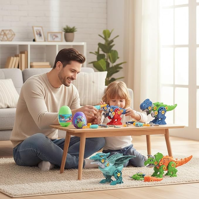 Take Apart Dinosaur Toys, Dinosaur Toys for Boy Girl STEM Construction Assembly Toy, Ideal for Christmas Birthday Gifts Easter Basket Stuffers Fillers