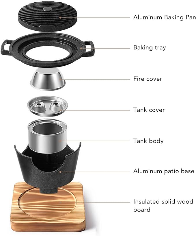 Fdit Portable Korean Barbecue Grill Non Stick BBQ Gril Mini One Person Barbecue Grill Household Korean BBQ Grill for Indoor and Outdoor Grilling