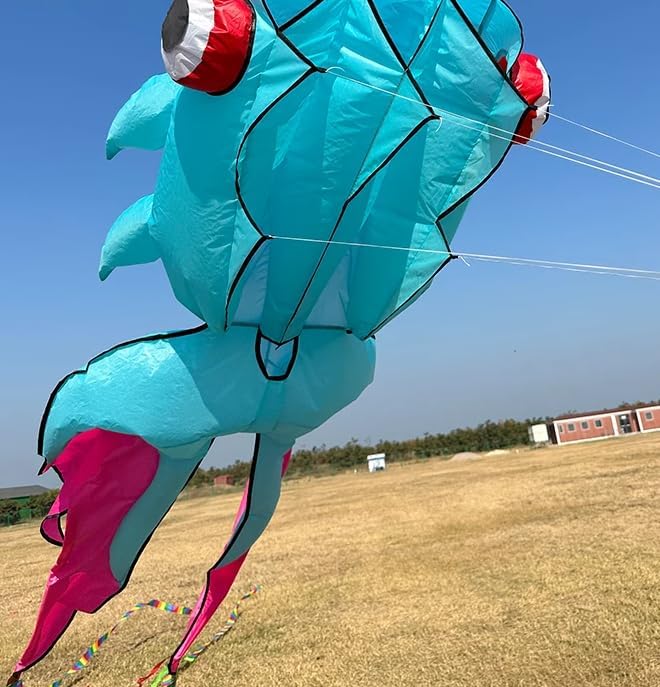 43ft Large Kites for Adults,3D Goldfish Frameless Soft Umbrella Giant Flying Kites,Easy to Fly with 330Ft Kite String in Beach and Amusement Parks-Ages 12+