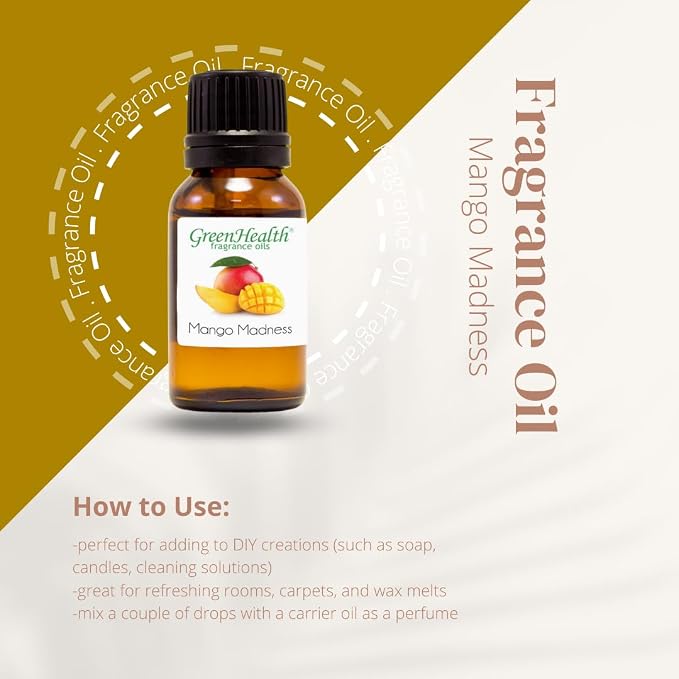 4 fl oz Mango Madness Fragrance Oil (Glass Bottle w/Cap) - GreenHealth