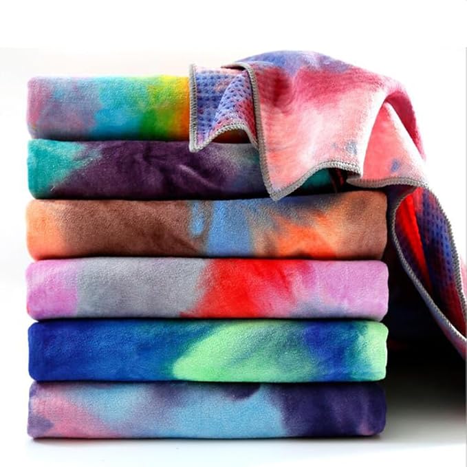 Yoga Towel for Yoga Mat, Non Slip Mat Cover for Hot Yoga, Washable Microfiber Light Weight (Pink-red)