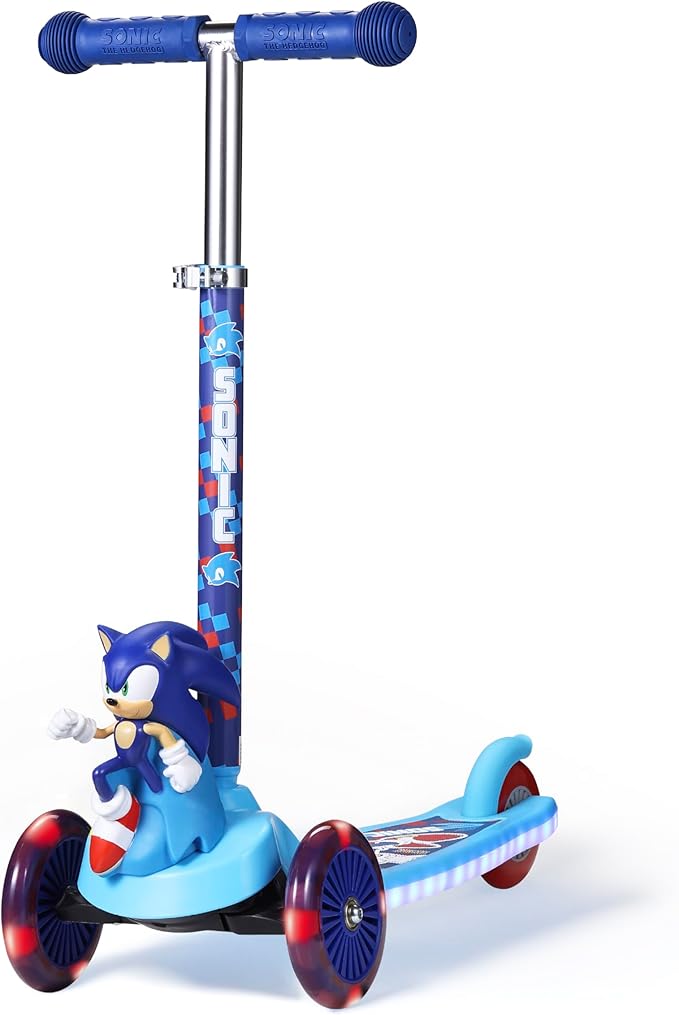 3D Kick Scooter for Kids, Self-Balancing 3 Wheeled Light Up Scooter with Extra Wide Anti-Slip Deck, Rear Brake, Lean to Steer, Lightweight Design, for Kids 3 and up, 75 LB Limit