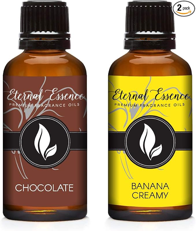Eternal Essence Oils 2 Pack 30ml Premium Fragrance Oil - Chocolate & Banana Creamy - for Candle, Soap Making, Aromatherapy, Diffusers, Home Care, & Humidifiers