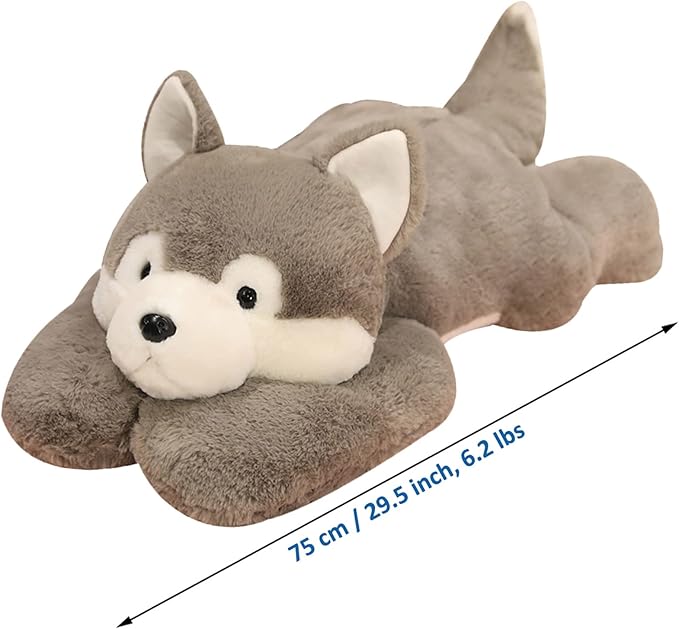 Weighted Stuffed Animals, 6.2 lbs Weighted Husky Stuffed Animal Plush Toy Cute Huskies Plush Animals Throw Pillow Gifts for Boys Girls, 29.5 inch