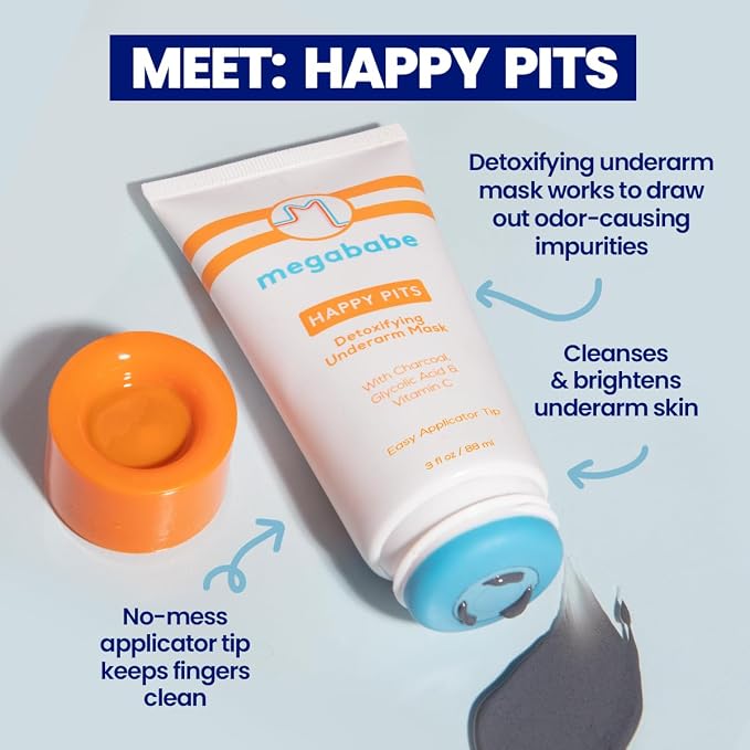 Megababe Happy Pits Underarm Mask, Detox, Odor Control, 3 fl oz
