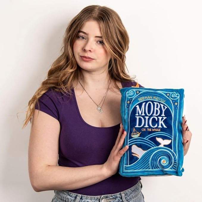 Punchkins Moby Dick Book Plush – Soft Collectible Gift for Book Lovers, Readers, Teachers, Bookworms- Literary Decor for Library, Office, or Study– 11x7/PillowSize