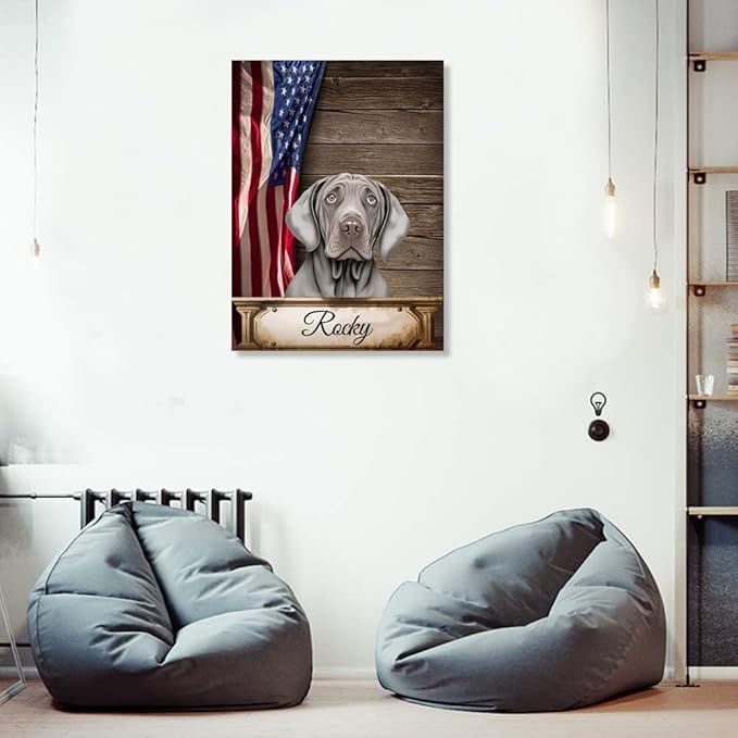 Custom Wooden Jigsaw Puzzles with Your Dog's Name on Weimaraner Art Print - 300 500 1000PCS Puzzles Game and Home Wall Decor