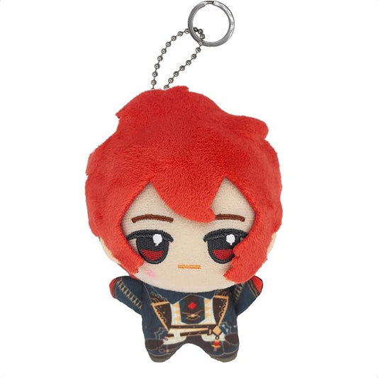 KOOLIYA Small Size Genshin Impact Figure Plush Doll - Diluc (4 inch), Keychain Anime Figure Soft Stuffed Gift for Game Fans (Diluc)