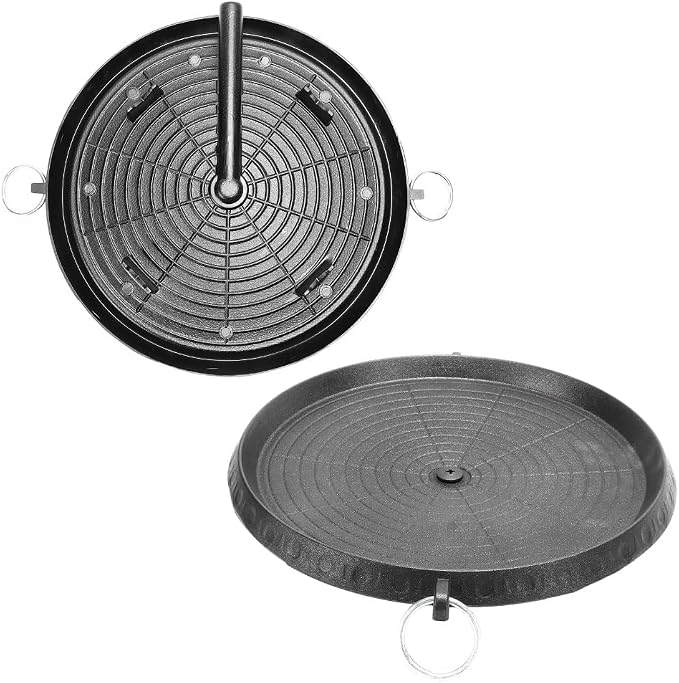 Korean BBQ Grill Pan, Nonstick Maifan Coating, Oil Drain Hole, Aluminum Alloy Plate for Home and Outdoor 11.81 In