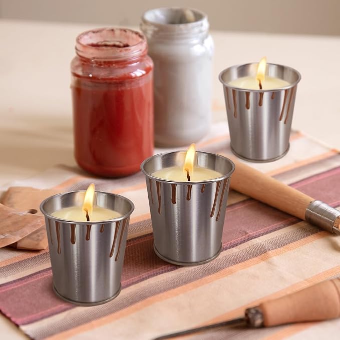 Summer Outdoor citronella Candles Made of Pure Lemongrass Essential Oil and Natural Soy Wax, Long-Lasting Burning, Indoor Bedroom, Kitchen, Garden, Terrace, Balcony, Camping (12 Packs)