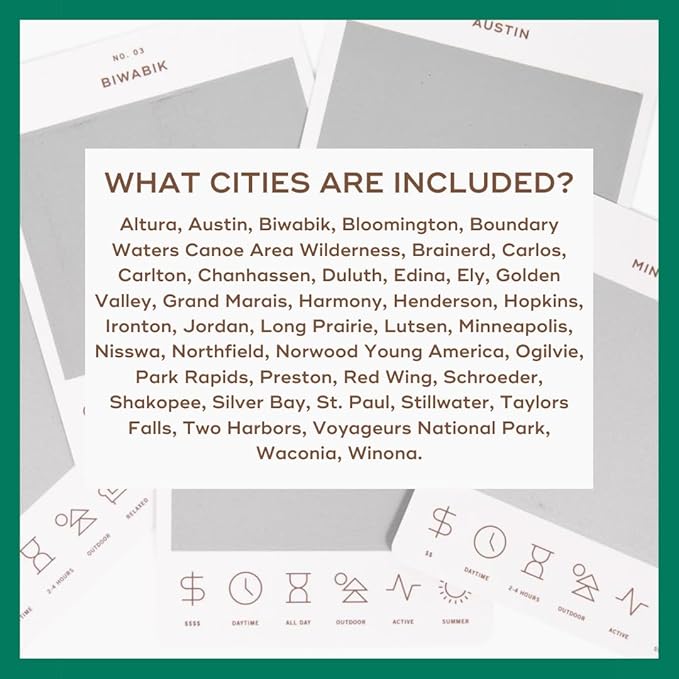 Minnesota Adventure Bucket List: 50 Scratch-Off Cards Featuring Minnesota Tourist Attractions, Outdoor Activities, and Road Trips - Perfect Experience Gift and Travel Guide for Exploring