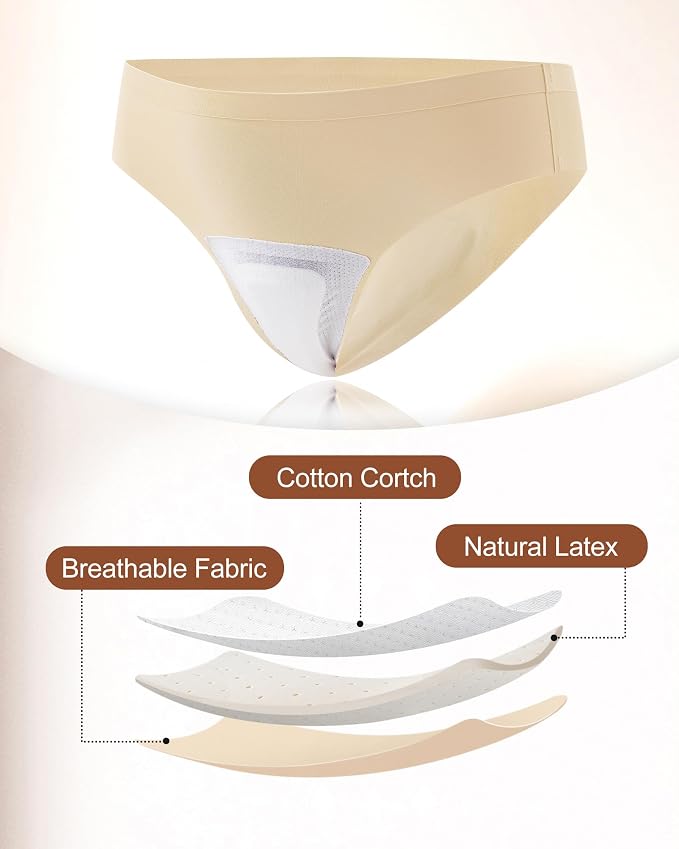 LEVAO Seamless Thongs for Women Invisible Toe Thong No Show Camel Proof Underwear Thong Panty Liners Workout G-Strings