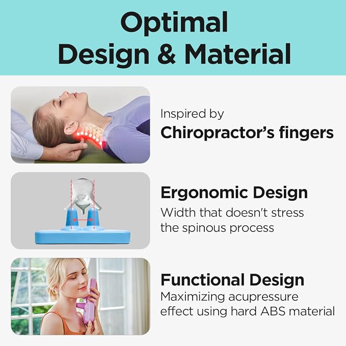 Danason - Self Manual Neck Massager, Suboccipital & Occipital Release Tool, Cervical Trigger Point Device for Neck and Lower Back Pain Relief, Deep Tissue Muscle Release Massage Tool (Pink)