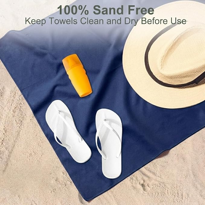 Aegero Camping Towel,2 Pack Microfiber Travel Sports Towel,Quick Dry-Super Absorbent-Ultra Compact-Ultra Soft-Lightweight.Suitable for Gym,Yoga,Trip,Beach,Shower,Backpacking,Pool(Navy Blue)