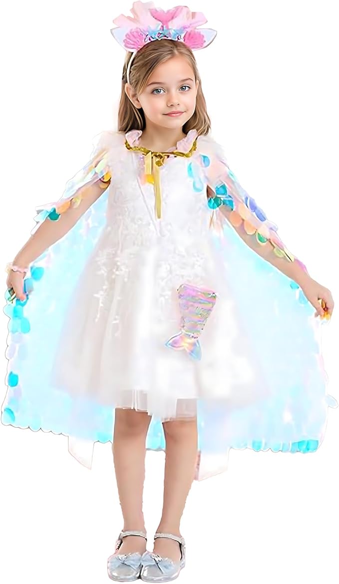 FKKFYY Rainbow Cape Cloak for Girl Princess