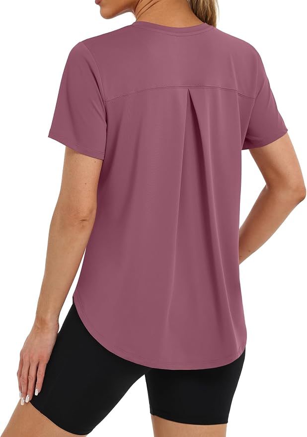 BKRIVE Workout Tops for Women UPF 50+ Quick Dry Shirts (S-3XL) | Ideal for Hiking, Yoga, Running, Gym workouts, Pilstes, Tennis & Travel. Lightweight, Breathable & Moisture wicking