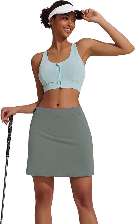 Ekouaer Women's Active Performance Skort Lightweight Skirt for Golf Tennis | Built-in Shorts, A Line, High Waisted, Tummy Control, Pickleball, Running, Workout, Sports, Skorts for Woman
