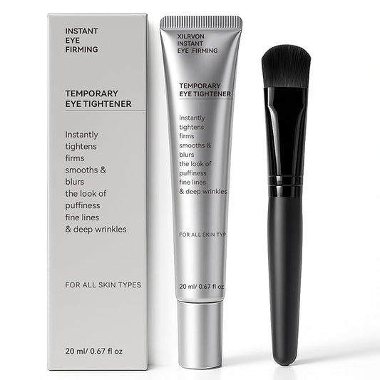 Instant Eye Tightener with Brush, Perfection Firming Lift Cream Temporary Eye Tightener for Under Eye Bags, Puffiness, Fine Lines & Wrinkles, Firms and Smooths for All Skin Types, 0.67 oz